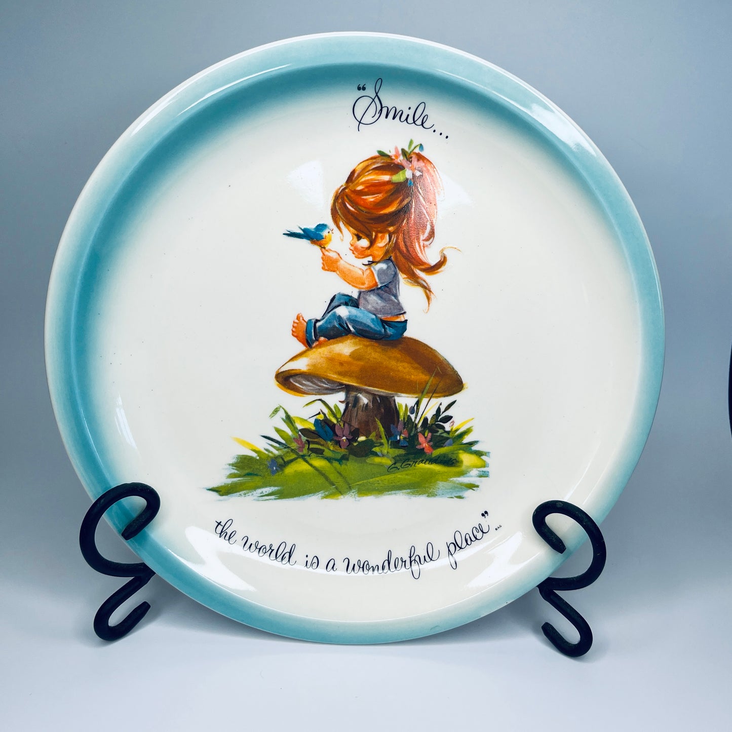 1970's Vintage Gigi Collector's Plate "Smile...The World is A Wonderful Place” by American Greetings