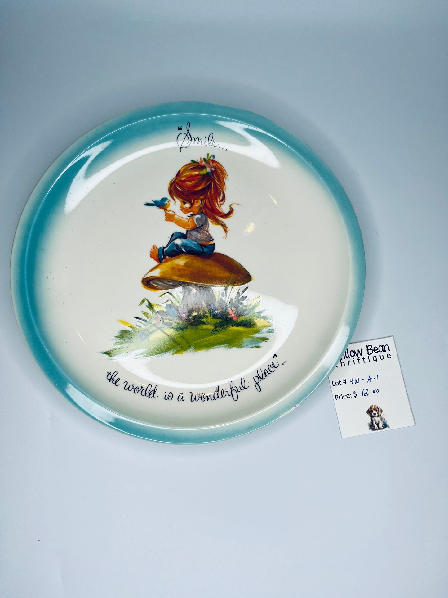 1970's Vintage Gigi Collector's Plate "Smile...The World is A Wonderful Place” by American Greetings